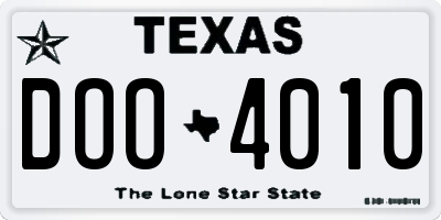 TX license plate DOO4010