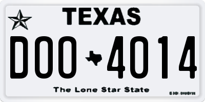 TX license plate DOO4014