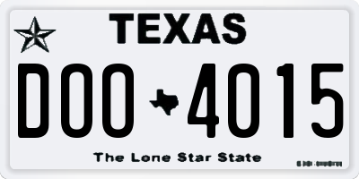 TX license plate DOO4015