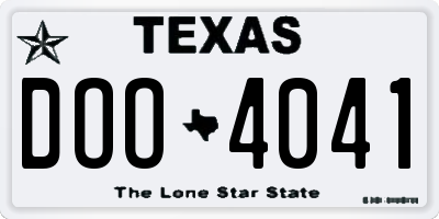 TX license plate DOO4041