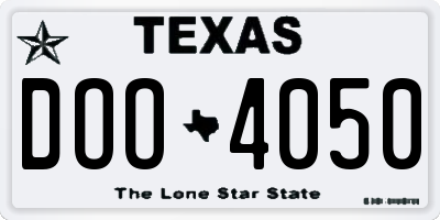 TX license plate DOO4050
