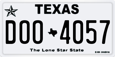 TX license plate DOO4057