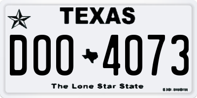 TX license plate DOO4073