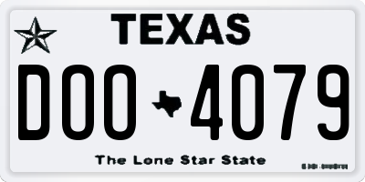 TX license plate DOO4079