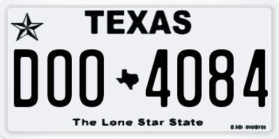 TX license plate DOO4084