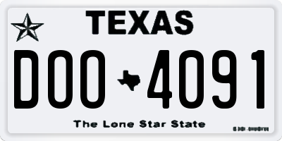 TX license plate DOO4091