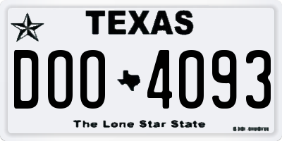 TX license plate DOO4093