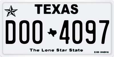 TX license plate DOO4097