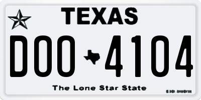 TX license plate DOO4104
