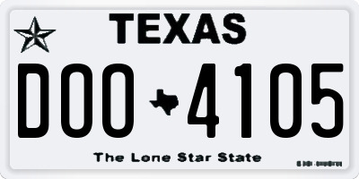 TX license plate DOO4105