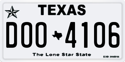 TX license plate DOO4106