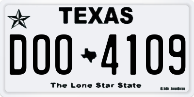TX license plate DOO4109