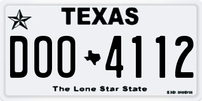 TX license plate DOO4112