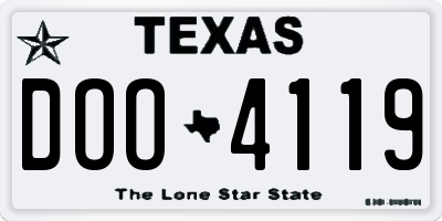 TX license plate DOO4119