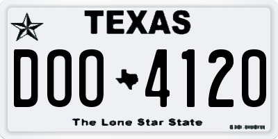 TX license plate DOO4120