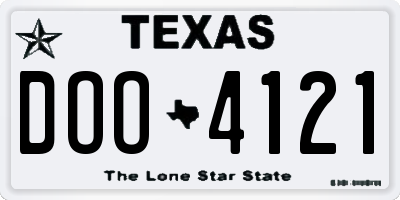 TX license plate DOO4121