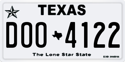TX license plate DOO4122