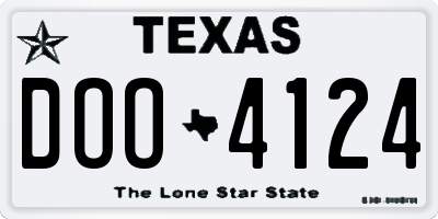 TX license plate DOO4124