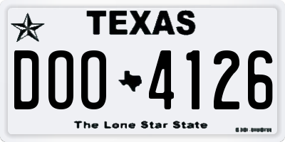 TX license plate DOO4126