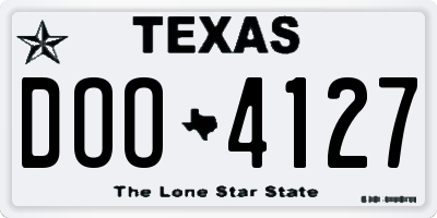 TX license plate DOO4127