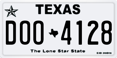 TX license plate DOO4128