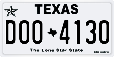 TX license plate DOO4130