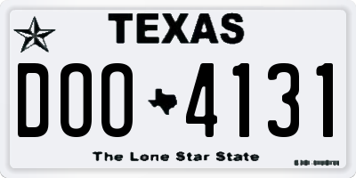 TX license plate DOO4131