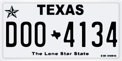 TX license plate DOO4134