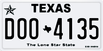 TX license plate DOO4135