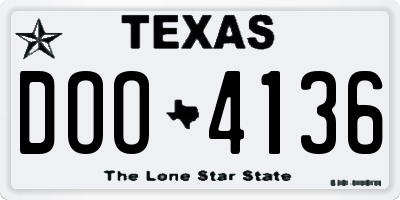 TX license plate DOO4136
