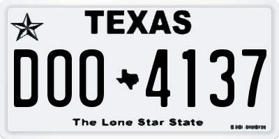 TX license plate DOO4137