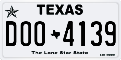 TX license plate DOO4139