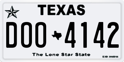 TX license plate DOO4142