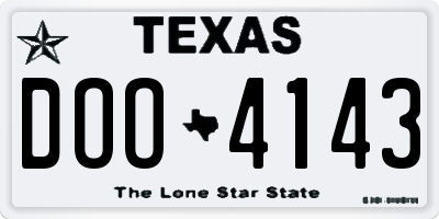 TX license plate DOO4143