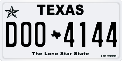 TX license plate DOO4144
