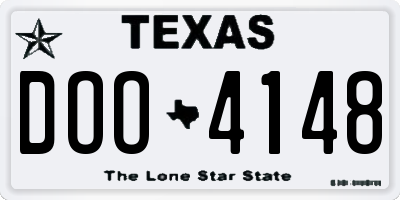 TX license plate DOO4148