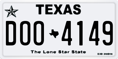 TX license plate DOO4149