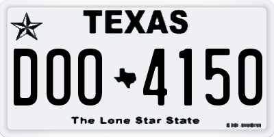 TX license plate DOO4150
