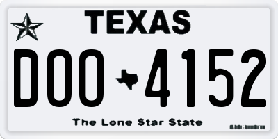 TX license plate DOO4152