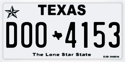 TX license plate DOO4153