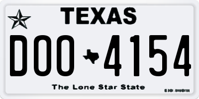 TX license plate DOO4154