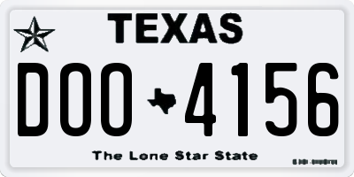 TX license plate DOO4156