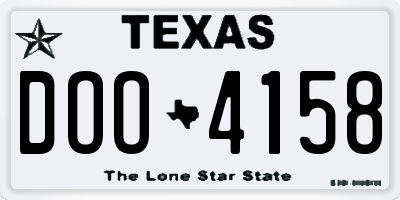 TX license plate DOO4158