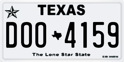 TX license plate DOO4159
