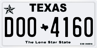 TX license plate DOO4160