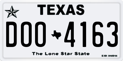 TX license plate DOO4163