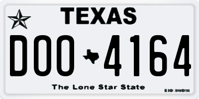 TX license plate DOO4164