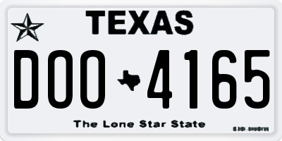 TX license plate DOO4165
