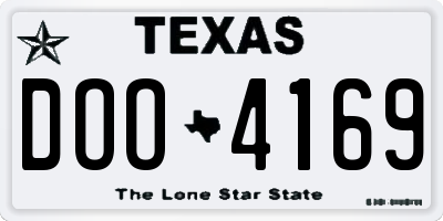 TX license plate DOO4169
