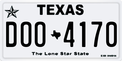 TX license plate DOO4170